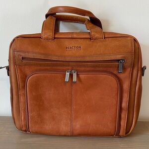 Kenneth Cole Reaction Tan Leather Briefcase